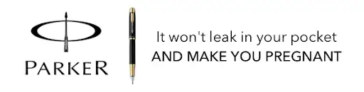 Parker pen with a slogan in English