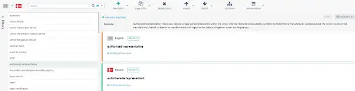 creating a termbase with different fields available to choose